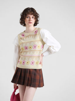 ONLY - Beige Floral Print Pullover