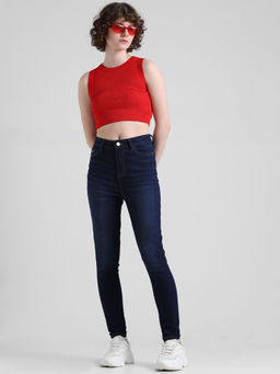 ONLY - Dark Blue High Rise Skinny Jeans