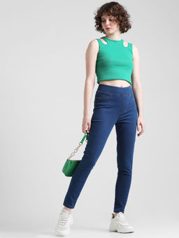 ONLY - Blue High Rise Skinny Fit Jeggings