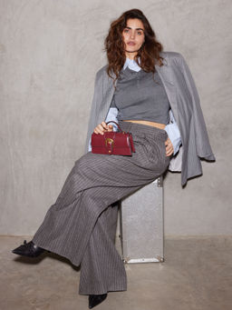 MIRAGGIO - Sabrina Wine Top Handle Sling Bag With Detachable Chain Strap