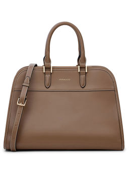MIRAGGIO - Taupe Solid Hand Bag and Detachable Strap
