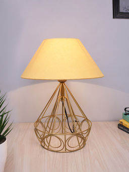 Homesake - Metal Golden Table Lamp Diamond Gold