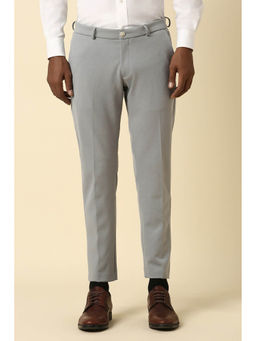 Allen Solly - Men Grey Slim Fit Solid Formal Trousers