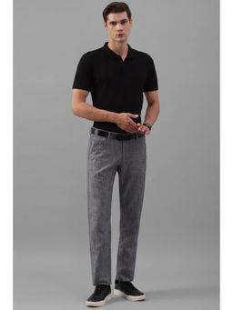 Allen Solly - Men Grey Slim Fit Textured Casual Trousers
