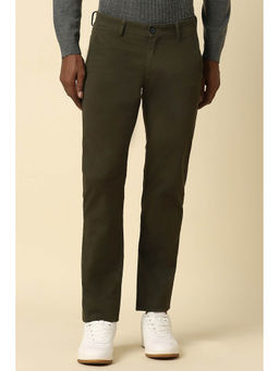 Allen Solly - Men Olive Slim Fit Textured Casual Trousers