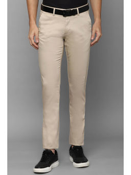 Allen Solly - Men Beige Slim Fit Solid Casual Trousers