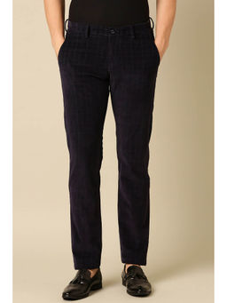 Allen Solly - Men Purple Slim Fit Check Casual Trousers