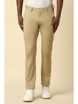 Allen Solly - Men Khaki Slim Fit Textured Casual Trousers