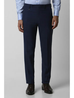 Van Heusen - Men Navy Check Slim Fit Trousers