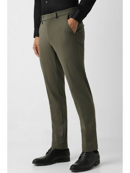 Van Heusen - Men Olive Solid Ultra Slim Fit Trousers