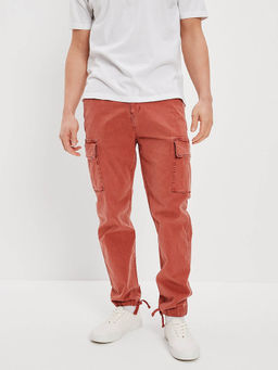 American Eagle - Men Red Flex Slim Lived In Cargo Pants