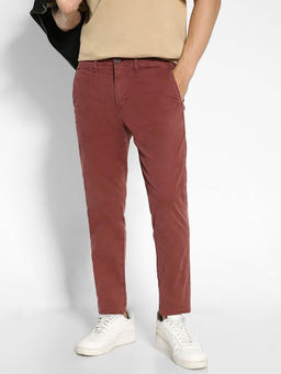 American Eagle - Men Red Flex Slim Lived In Khaki Pants