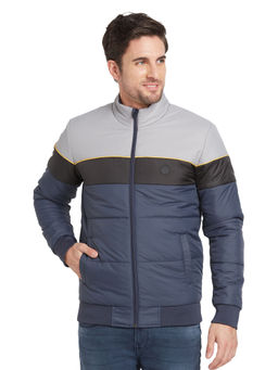 Being Human - Men Full Sleeves Blue Colorblock Jacket