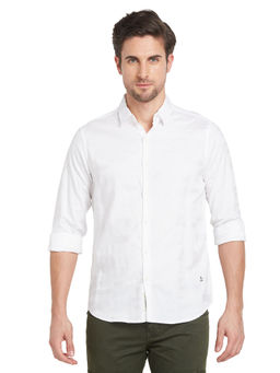 Being Human - Men Full Sleeves White Solid Casual Shirt
