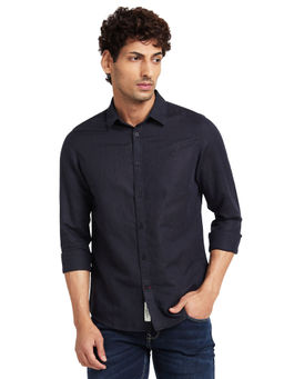 Being Human - Men Full Sleeves Black Solid Casual Shirt