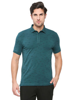 Being Human - Men Half Sleeves Teal Solid Polo T-Shirt