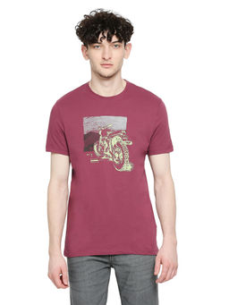 Being Human - Men Half Sleeves Red Graphic T-Shirt