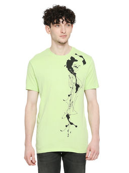 Being Human - Men Half Sleeves Green Graphic T-Shirt