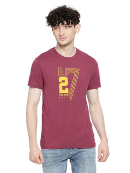 Being Human - Men Half Sleeves Wine Graphic T-Shirt