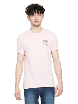 Being Human - Men Half Sleeves Pink Solid T-Shirt