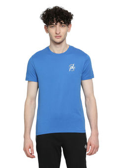 Being Human - Men Half Sleeves Blue Solid T-Shirt