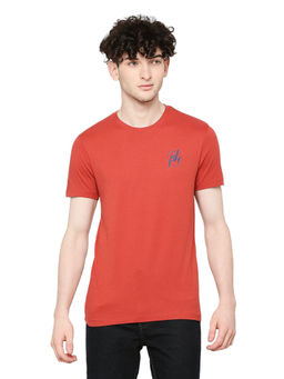 Being Human - Men Half Sleeves Orange Solid T-Shirt