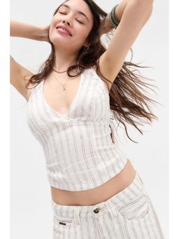 BDG by Urban Outfitters - Quinn Linen Halter Top - White