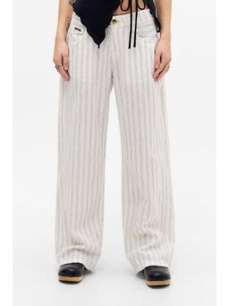 BDG by Urban Outfitters - Striped Linen Kayla Trouser - White