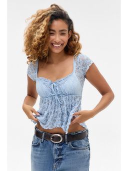 BDG by Urban Outfitters - Piper Lace Top - Blue