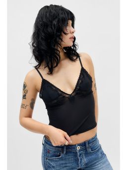 BDG by Urban Outfitters - Adore Lace Trim Cami Top - Black