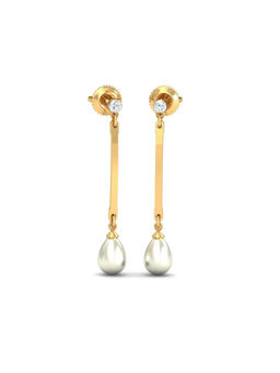 KuberBox - Mauktik Pearl Drop Earrings 18K Gold