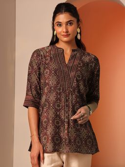 Libas - Women Maroon Printed Kurti