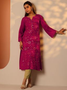Libas - Women Pink Floral Kurta