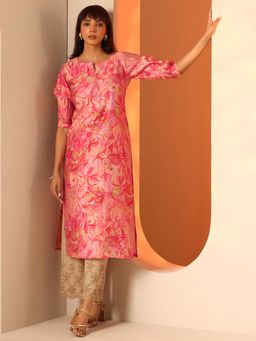 Libas - Women Pink Floral Kurta