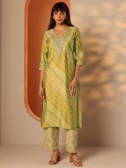 Libas - Women Green Floral Kurta