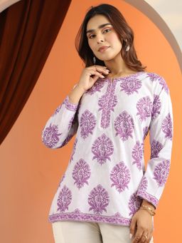 Libas - Women Purple Floral Kurti
