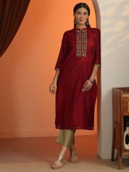 Libas - Women Red Floral Kurta
