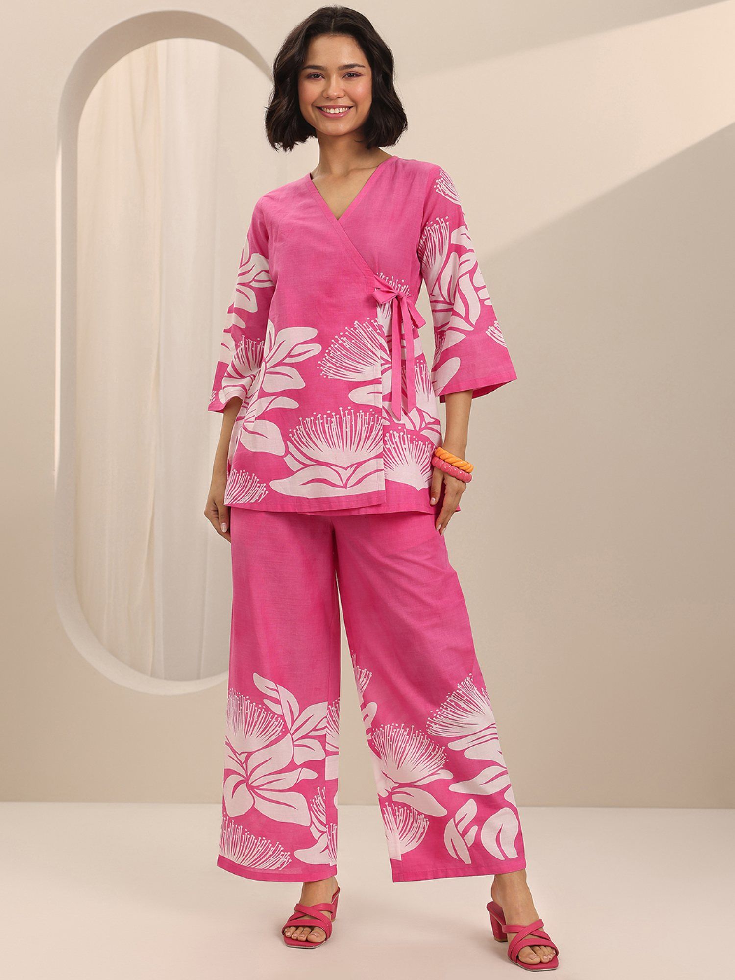 libas Women Pink Floral Co-ord Set-picture-17