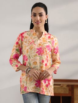 Libas - Women Beige Floral Kurti