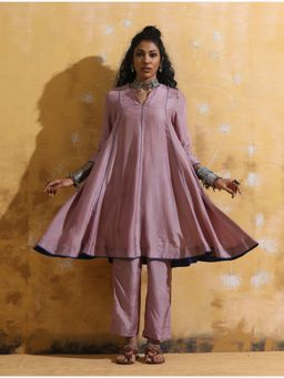 trueBrowns - Women Lavender Solid/Plain Co-ord Set