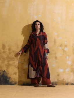 trueBrowns - Women Multi-Color Floral Kurta with Palazzo