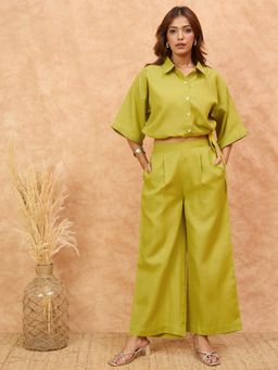 Varanga - Women Green Solid/Plain Co-ord Set