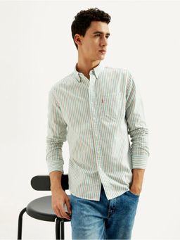 Levi's - Men White Striped Slim Fit Shirt