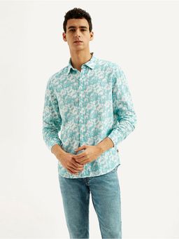 Levi's - Men Blue Abstract Slim Fit Shirt