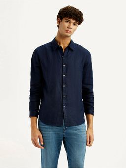 Levi's - Men Solid Navy Blue Slim Fit Shirt