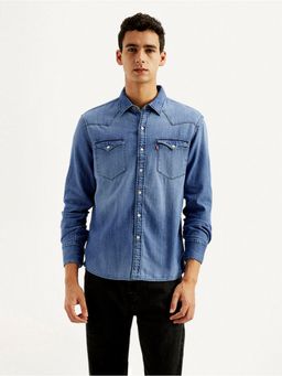 Levi's - Men Blue Solid Slim Fit Shirt