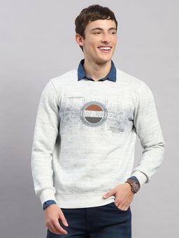 Monte Carlo - Men Grey Printed Regular Fit Sweatshirt