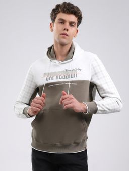 Monte Carlo - Men Olive Typography Regular Fit Hoodie