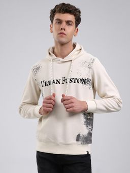 Monte Carlo - Men Off White Typography Regular Fit Hoodie