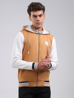 Monte Carlo - Men Tan Colorblock Regular Fit Hoodie